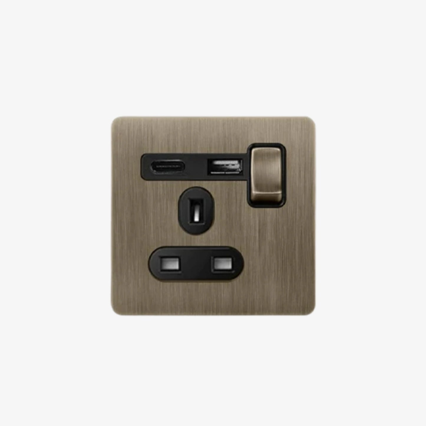 Elara One - 1 Gang 1 UK Socket Wall Switch (+USB / USB-C)