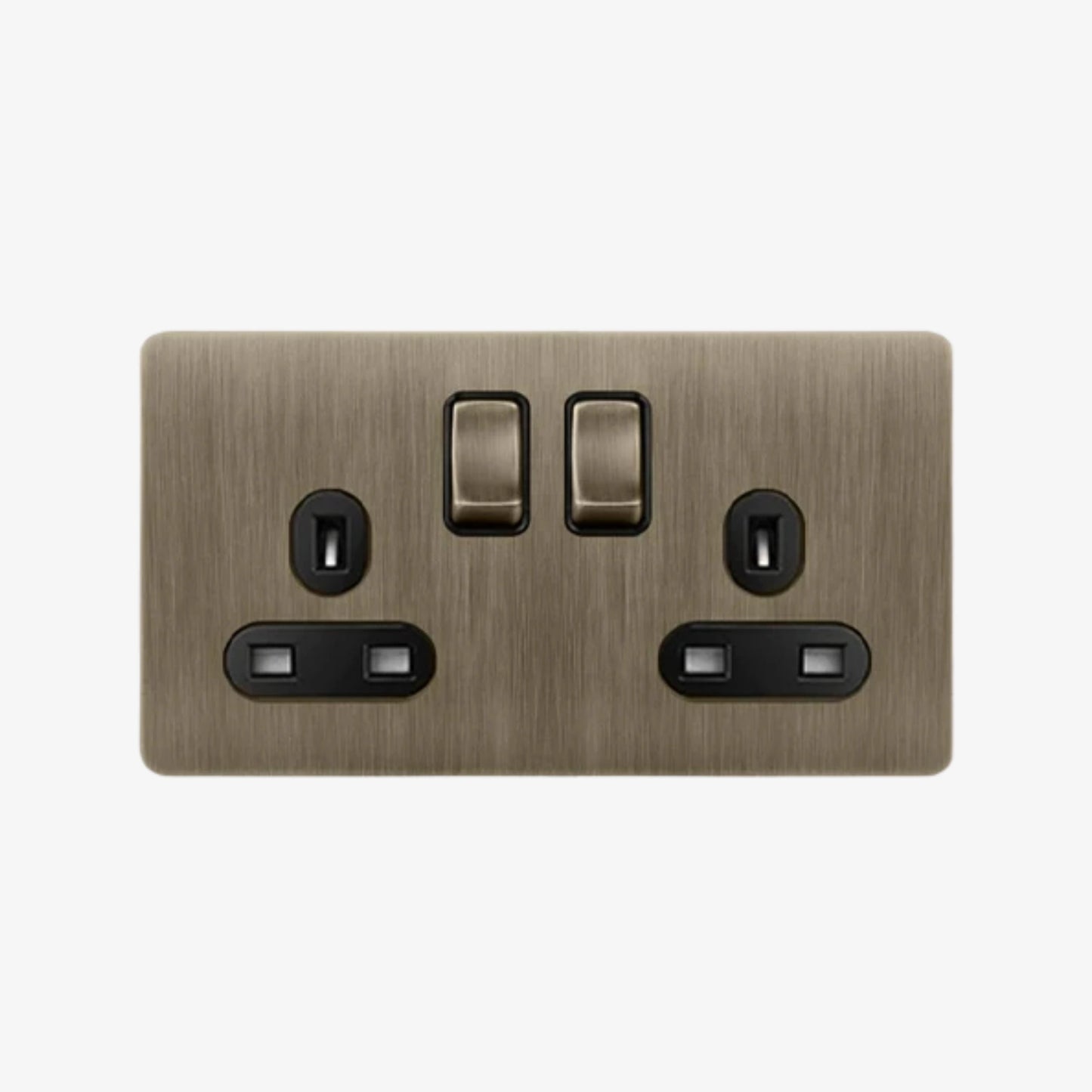 Opal Two - 2 Gang 2 UK Socket Wall Switch