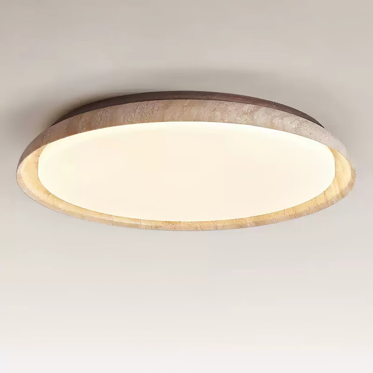 Paxion - Travertine Stone Flush Ceiling Light