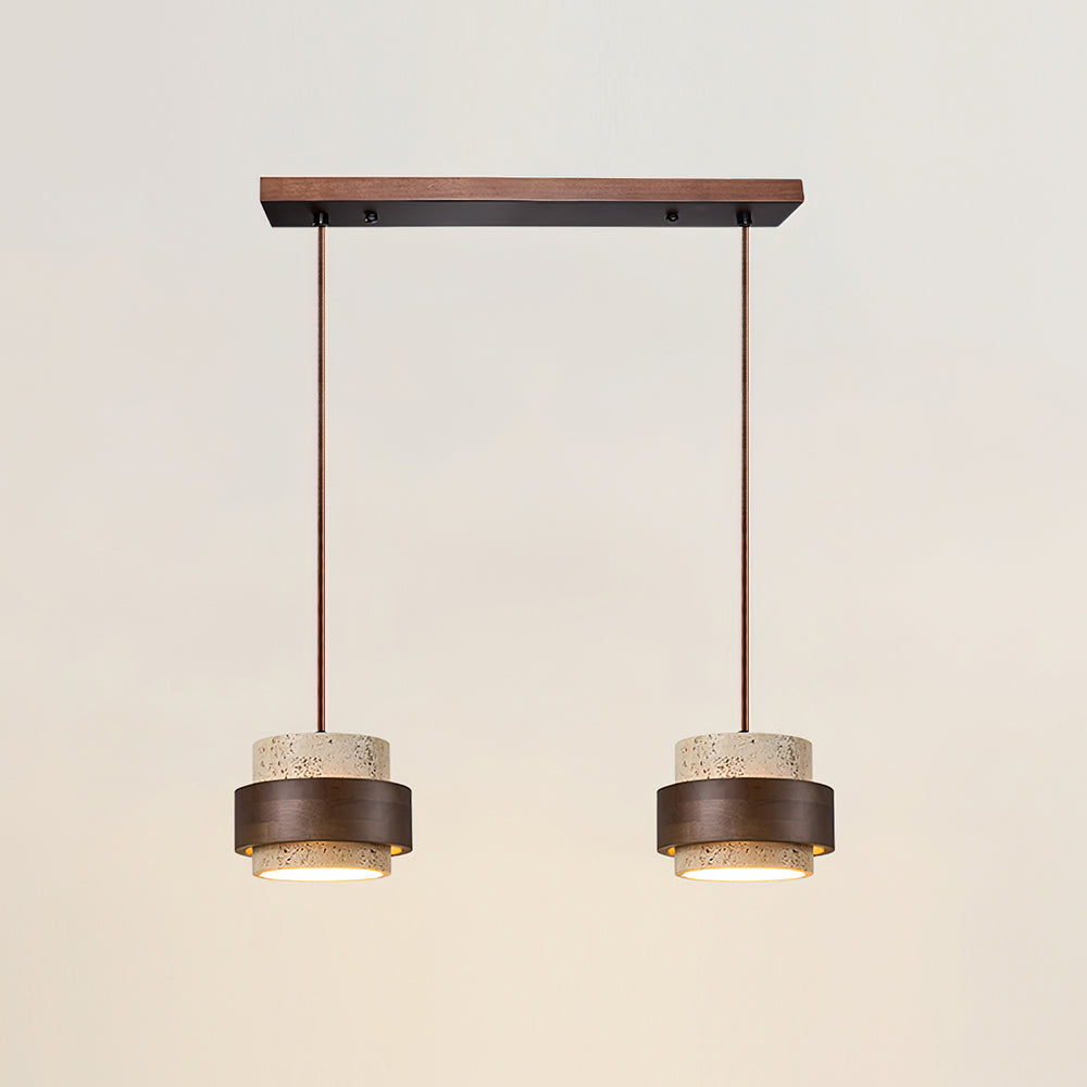 Sorra - Travertine Wood Pendant Light