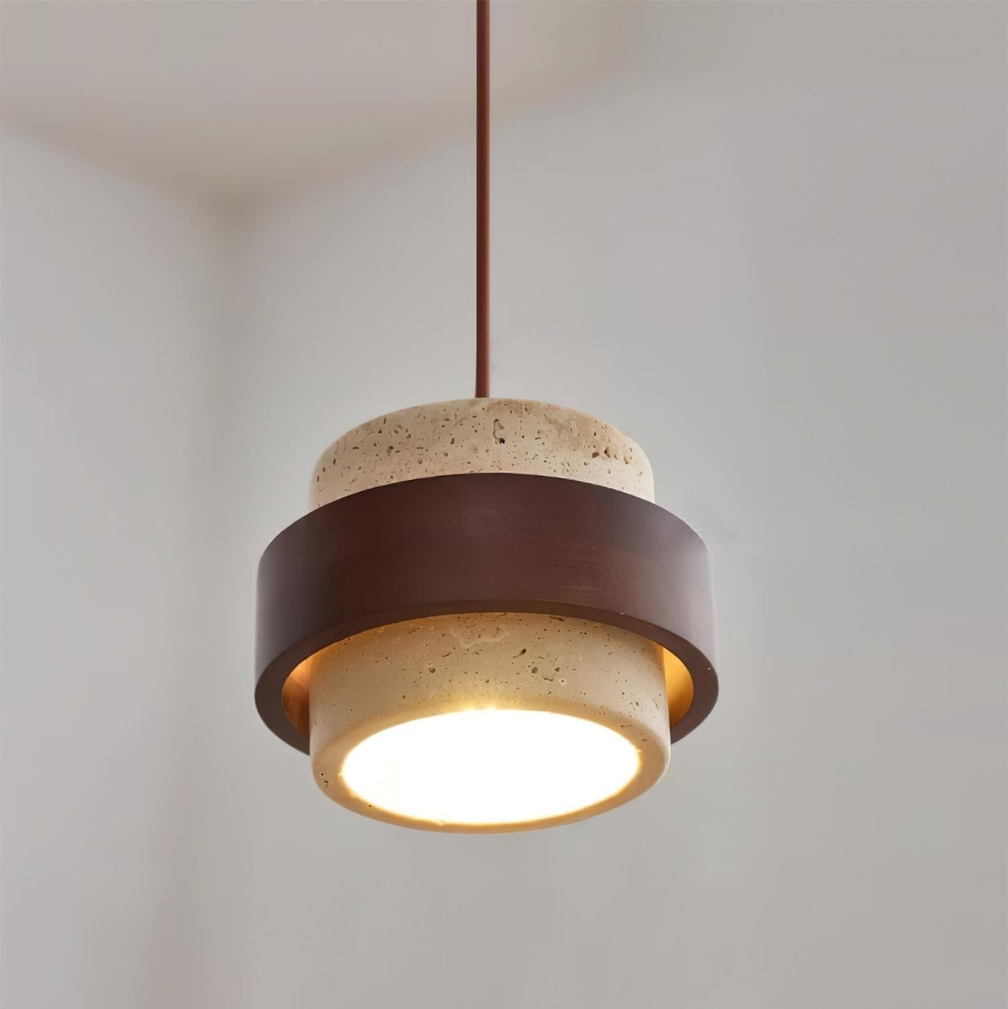 Sorra - Travertine Wood Pendant Light