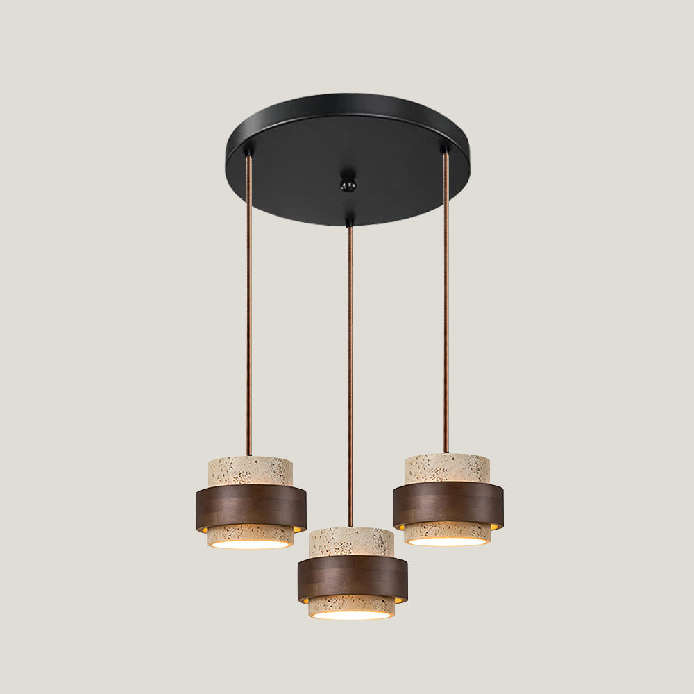 Sorra - Travertine Wood Pendant Light