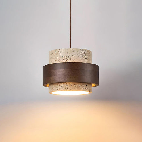 Sorra - Travertine Wood Pendant Light