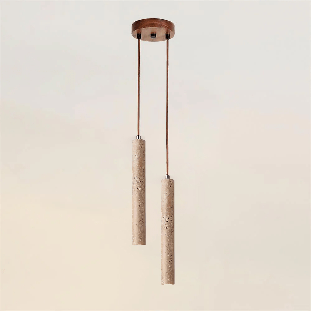 Novira - Cylinder Travertine Stone Pendant Light