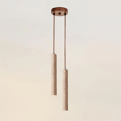Novira - Cylinder Travertine Stone Pendant Light