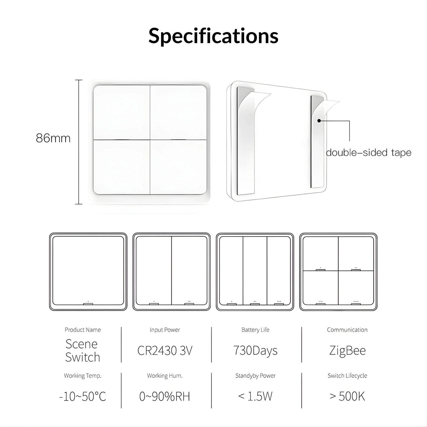 Moes - Zigbee Wireless Smart Scene Switch V2