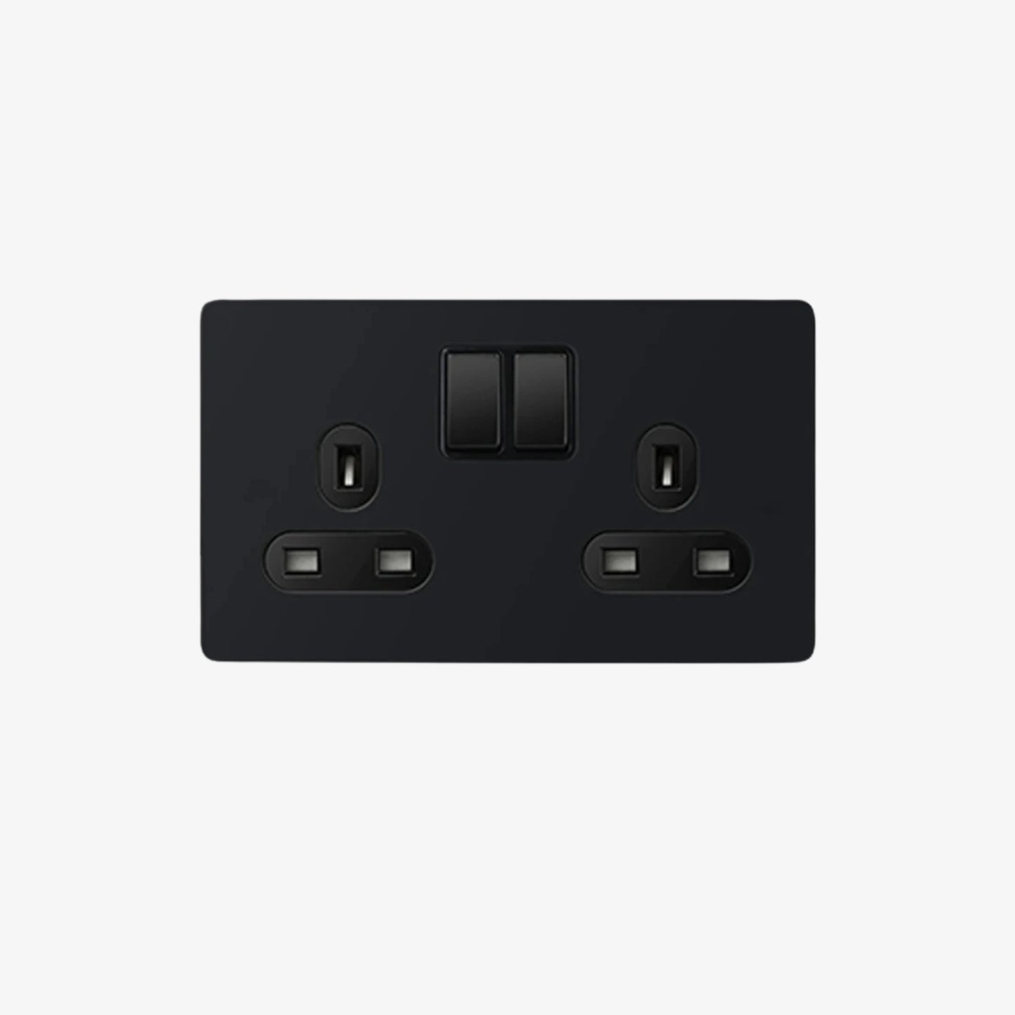 Opal Two - 2 Gang 2 UK Socket Wall Switch