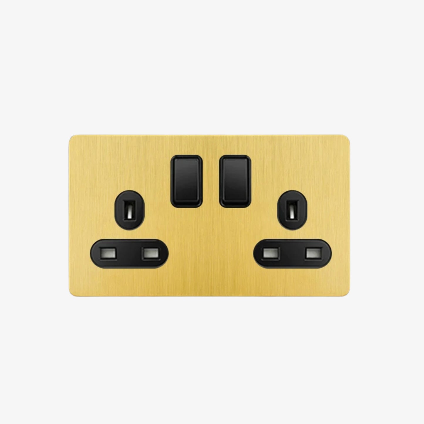 Opal Two - 2 Gang 2 UK Socket Wall Switch