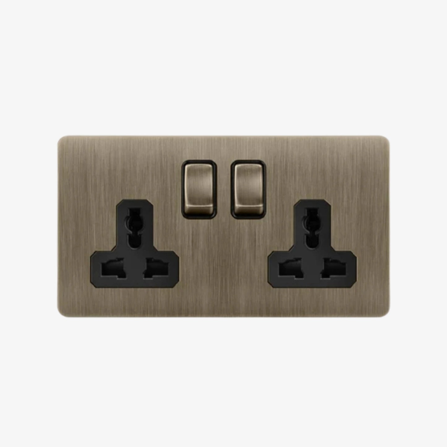 Solene Two - 2 Gang Universal Socket Wall Switch