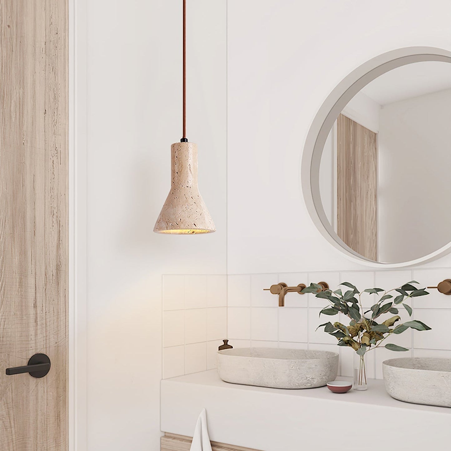 Zeryn - Travertine Stone Pendant Light
