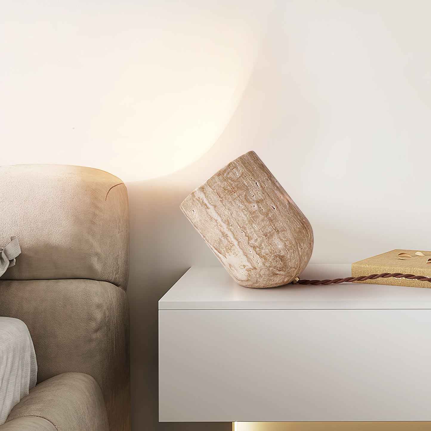 Viora - Travertine Stone Table Lamp