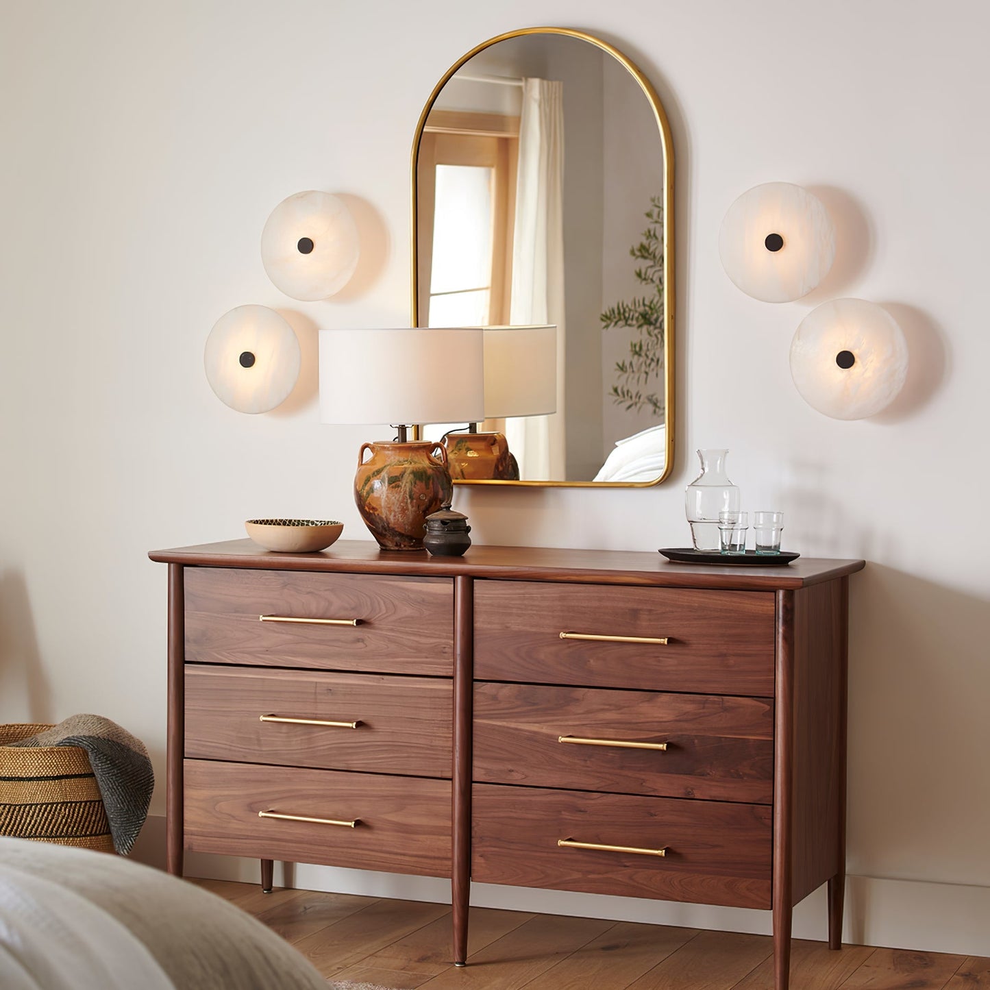 Sylva - Alabaster Semi-Flush Ceiling Light