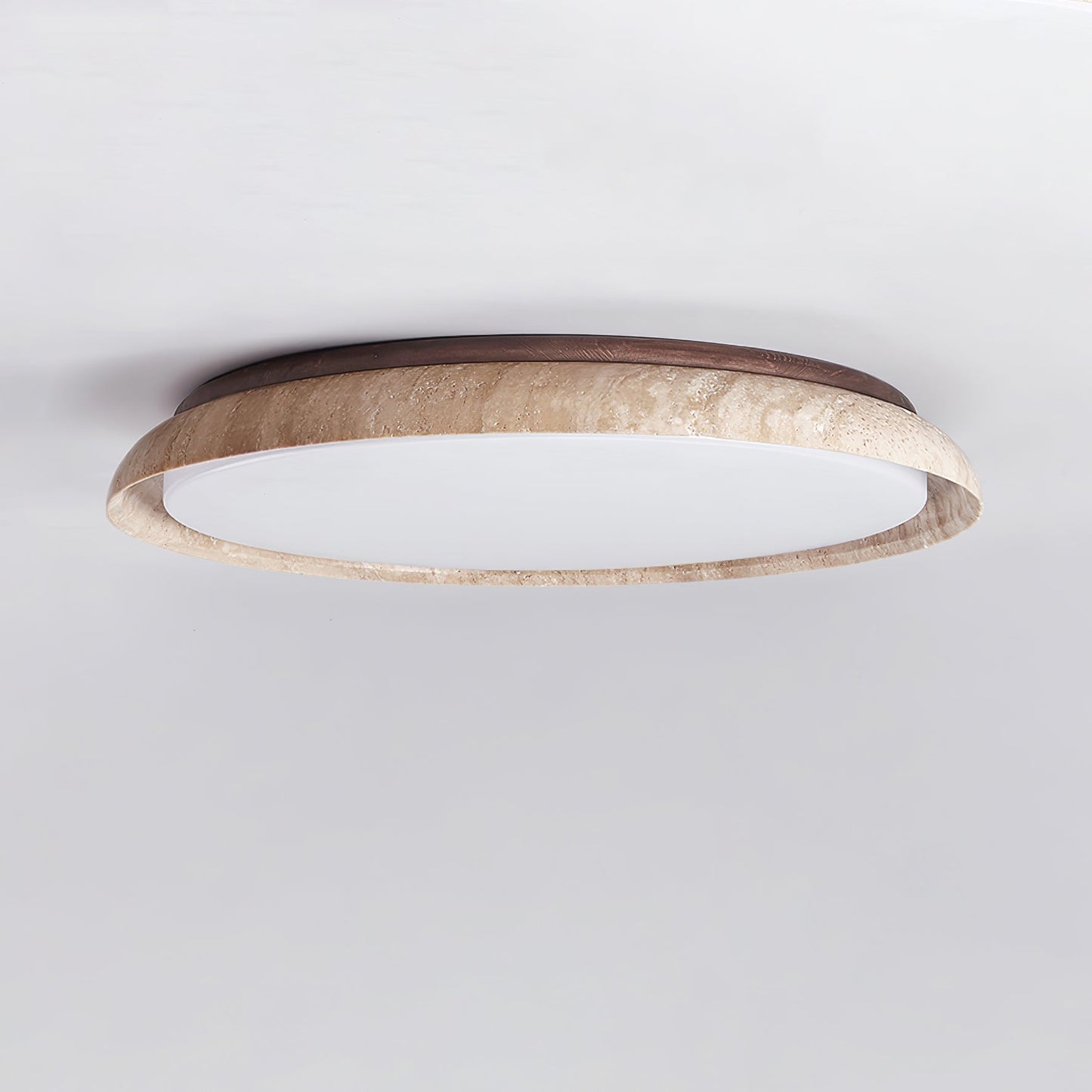 Paxion - Travertine Stone Flush Ceiling Light