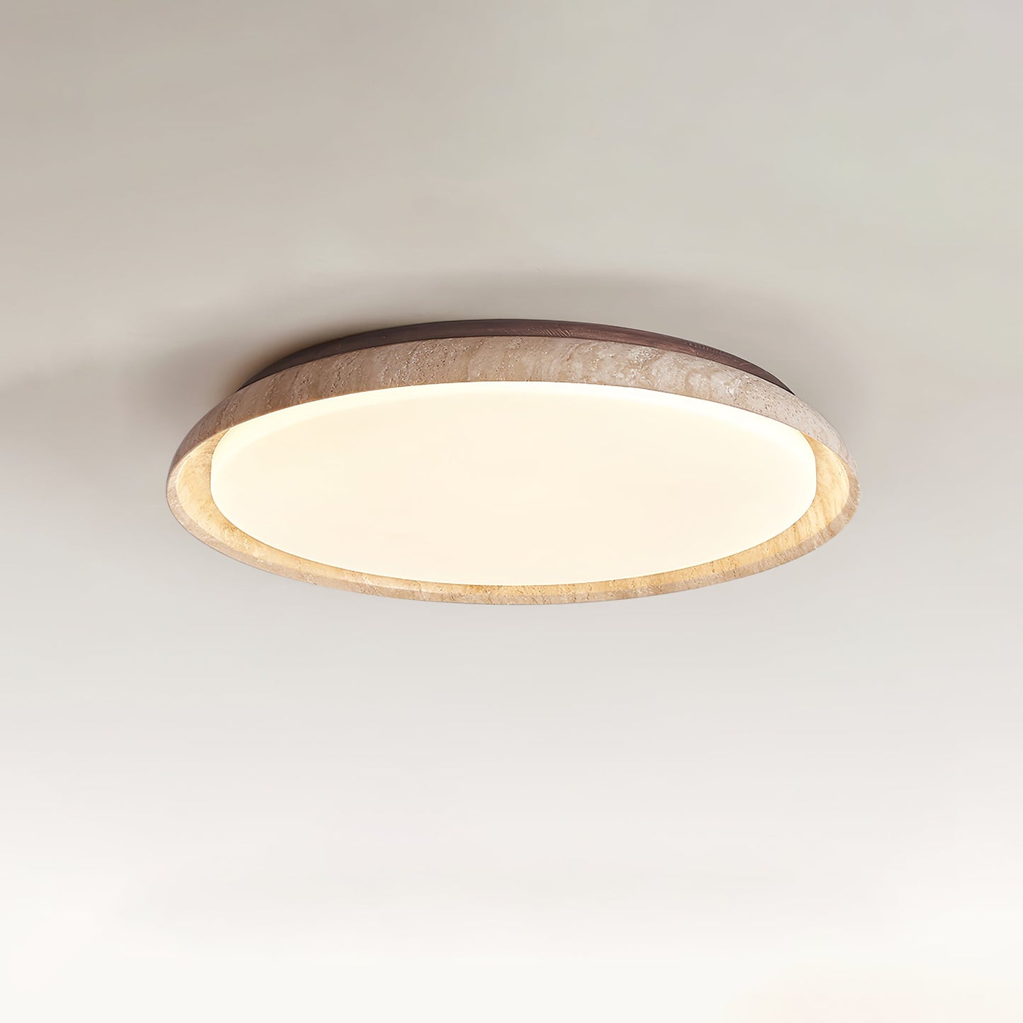 Paxion - Travertine Stone Flush Ceiling Light