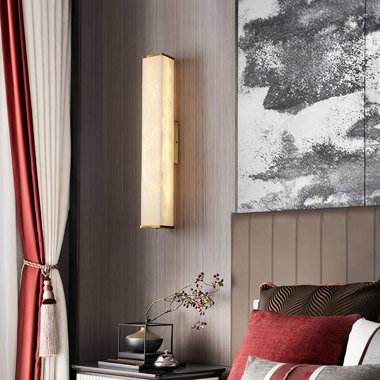 Orielle - Brass Alabaster Wall Light