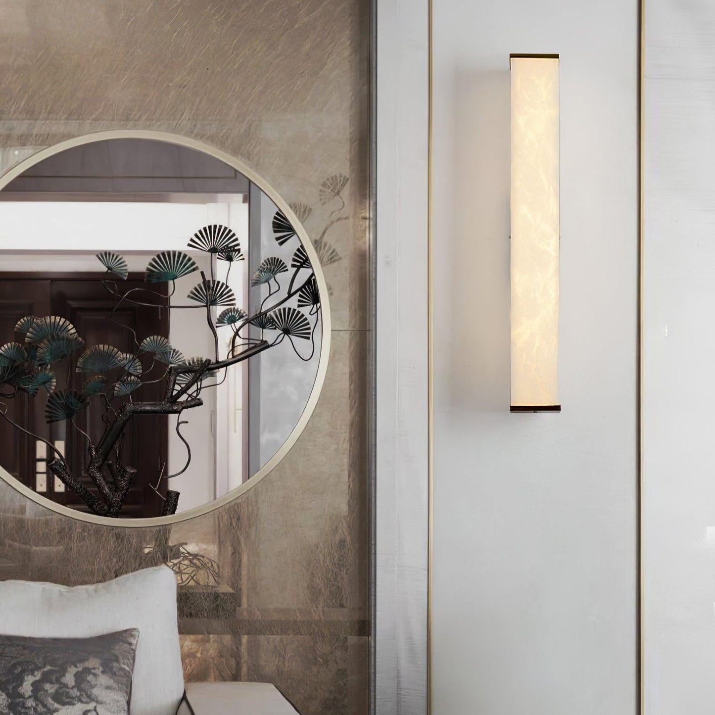 Orielle - Brass Alabaster Wall Light