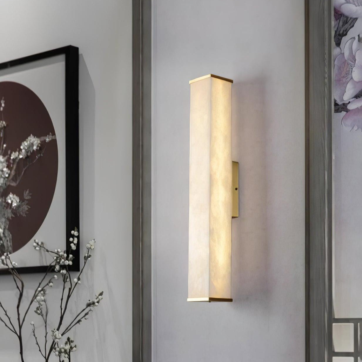 Orielle - Brass Alabaster Wall Light