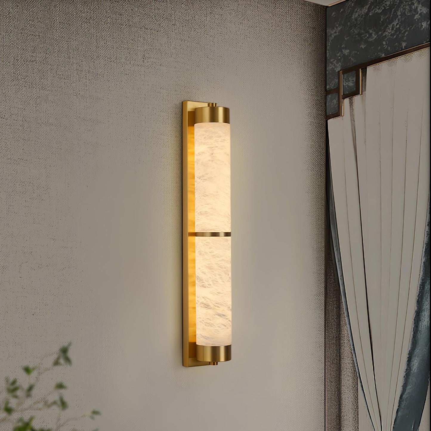 Aurora - Brass Alabaster Wall Light