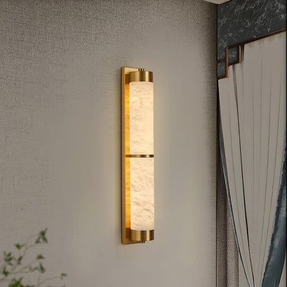 Aurora - Brass Alabaster Wall Light