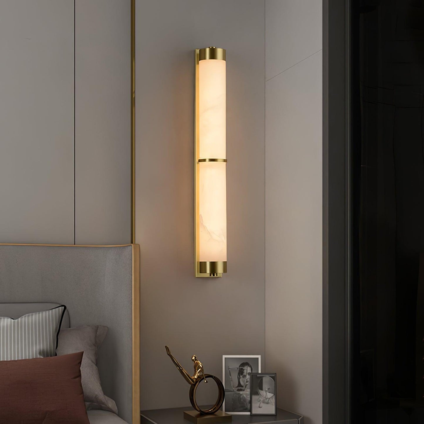 Aurora - Brass Alabaster Wall Light