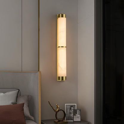Aurora - Brass Alabaster Wall Light
