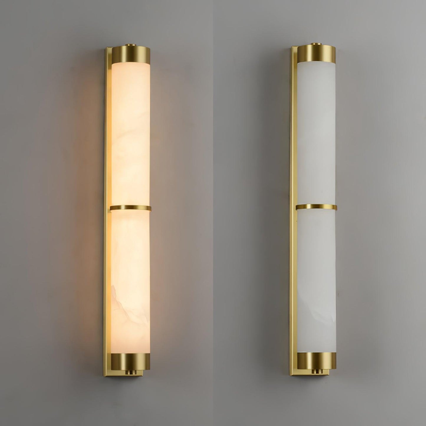 Aurora - Brass Alabaster Wall Light