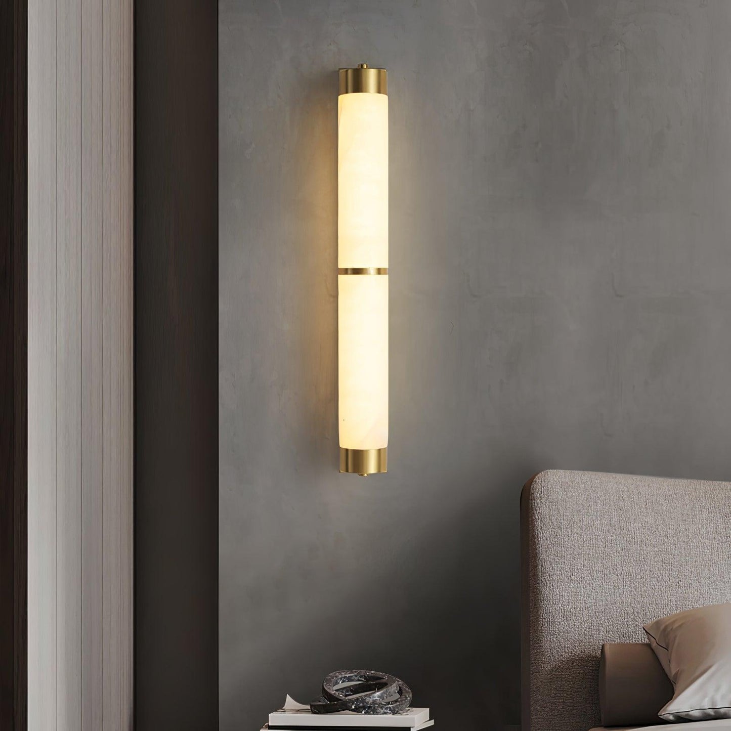 Aurora - Brass Alabaster Wall Light