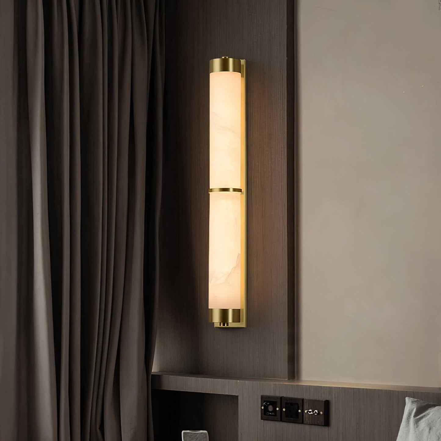 Aurora - Brass Alabaster Wall Light
