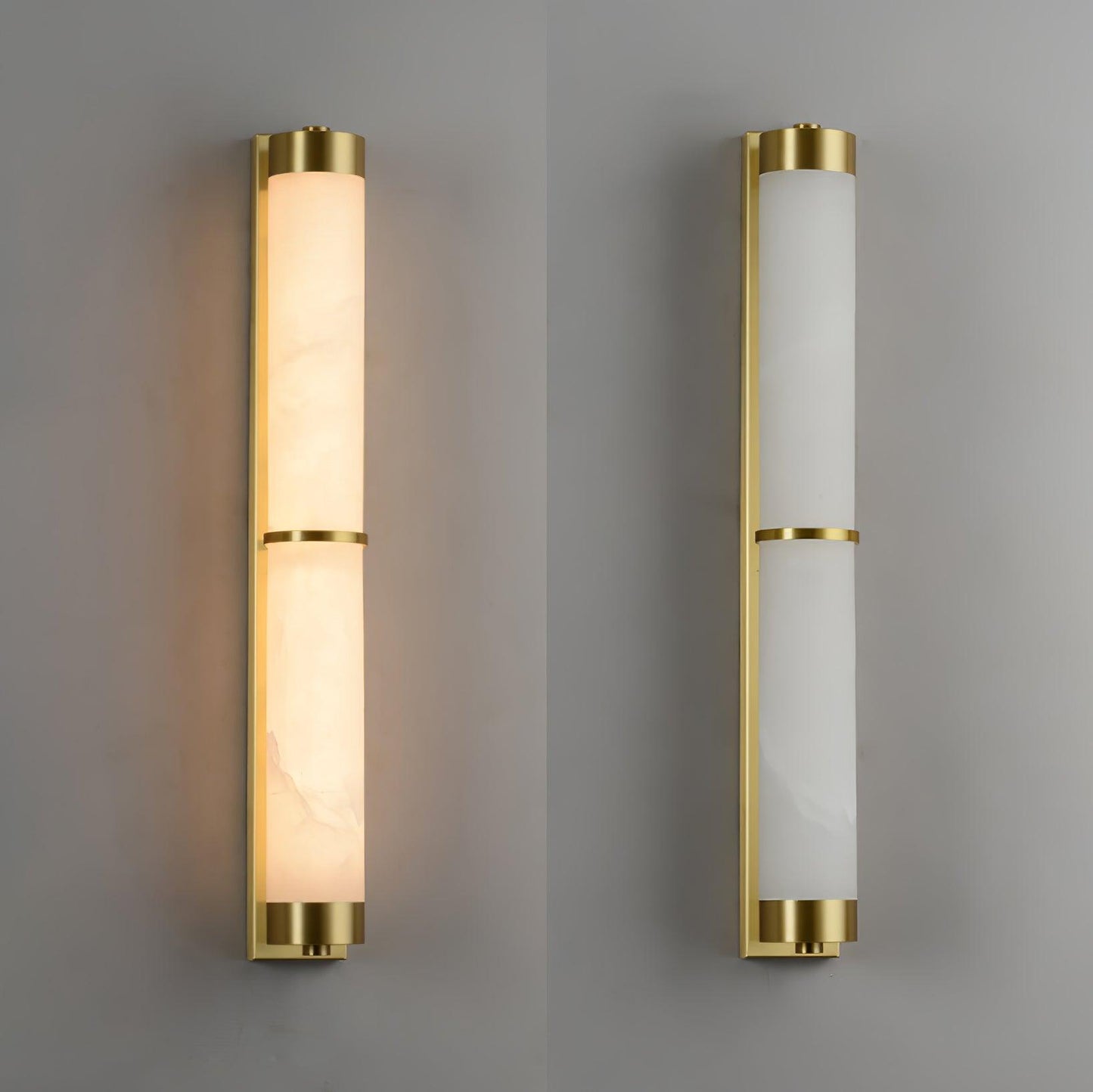 Aurora - Brass Alabaster Wall Light
