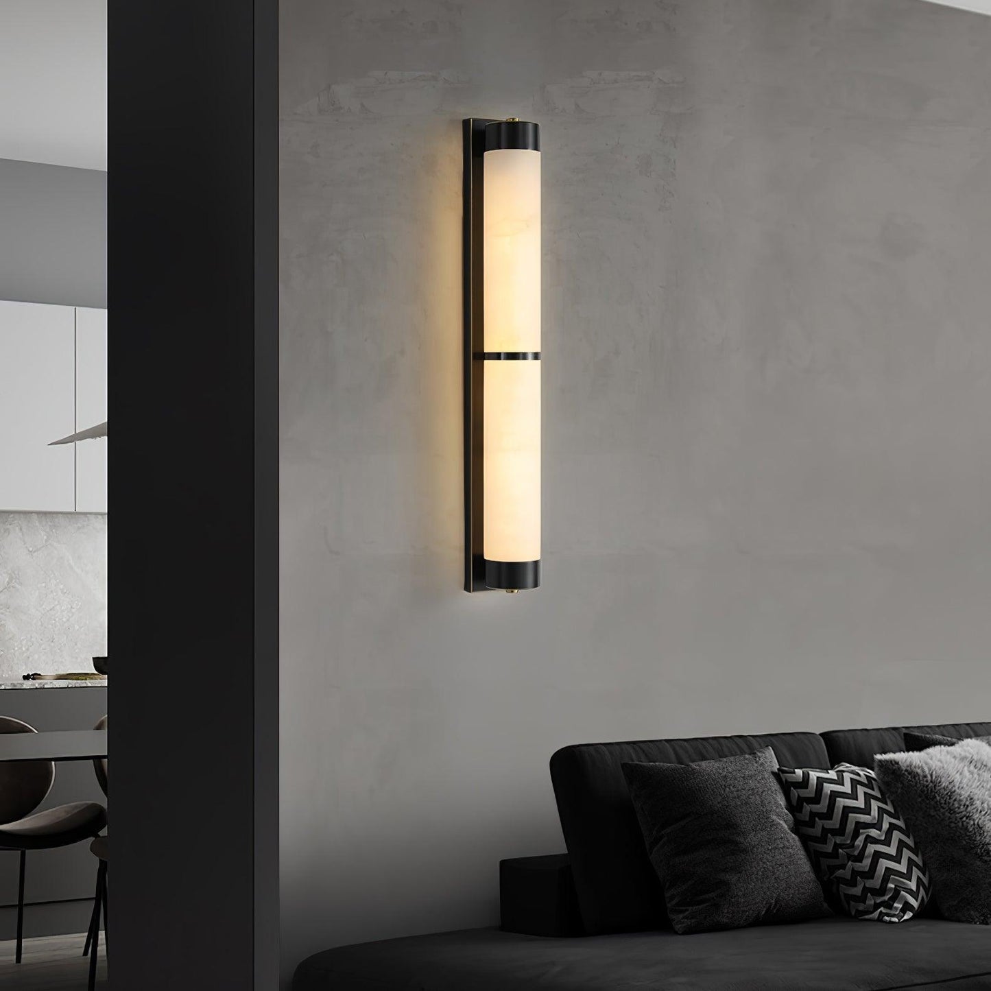 Aurora - Brass Alabaster Wall Light