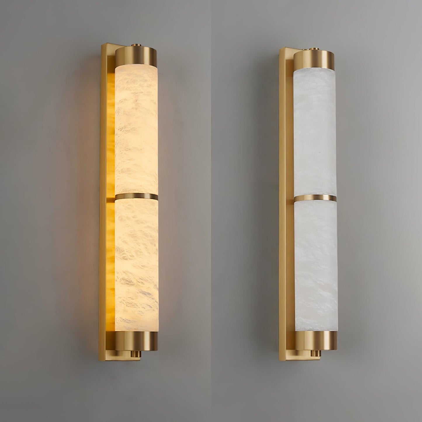 Aurora - Brass Alabaster Wall Light