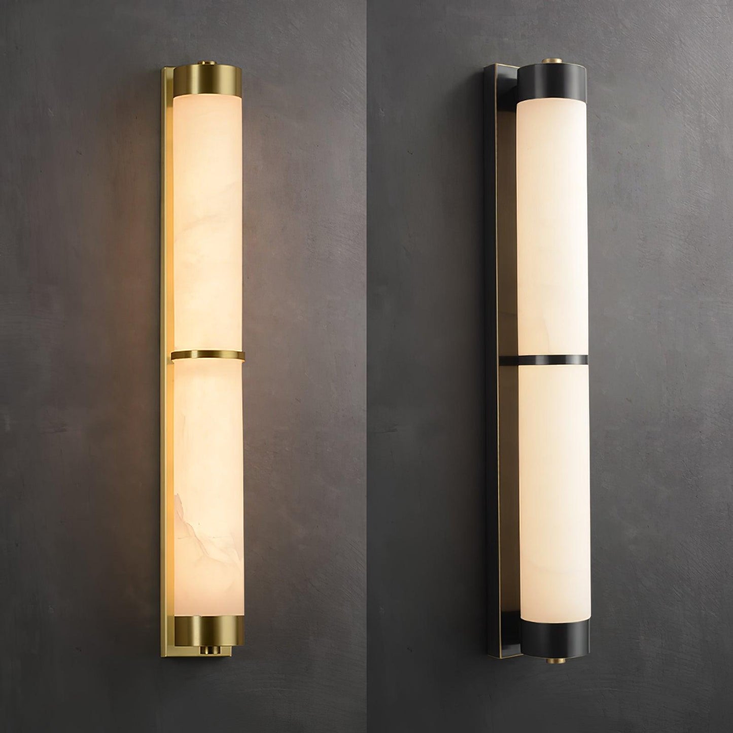 Aurora - Brass Alabaster Wall Light