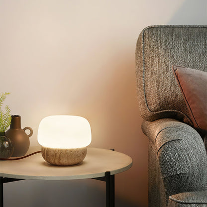 Lyndra - Travertine Stone Table Lamp