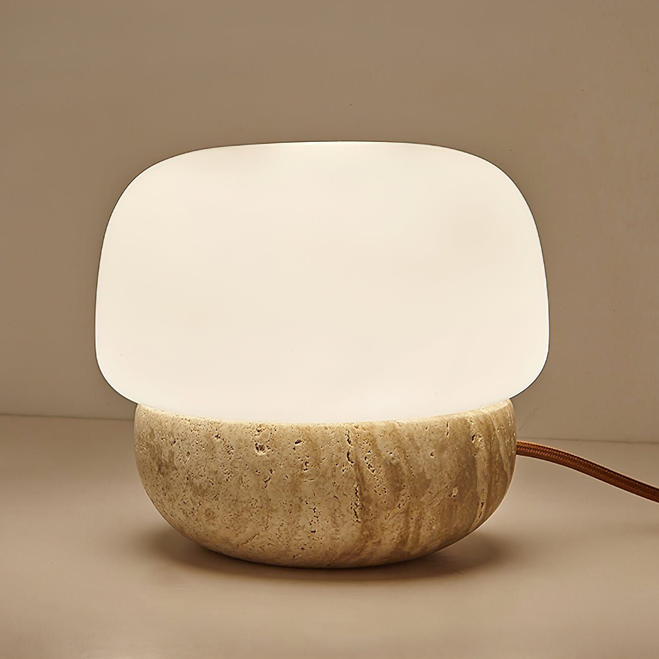 Lyndra - Travertine Stone Table Lamp