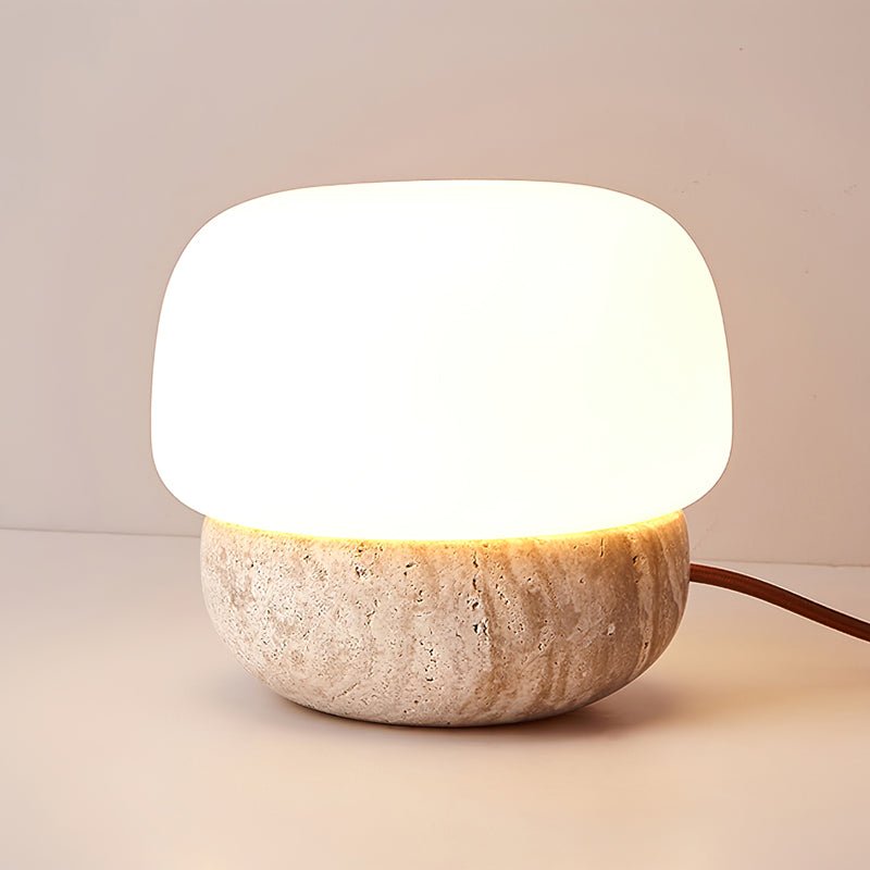 Lyndra - Travertine Stone Table Lamp
