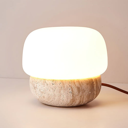 Lyndra - Travertine Stone Table Lamp