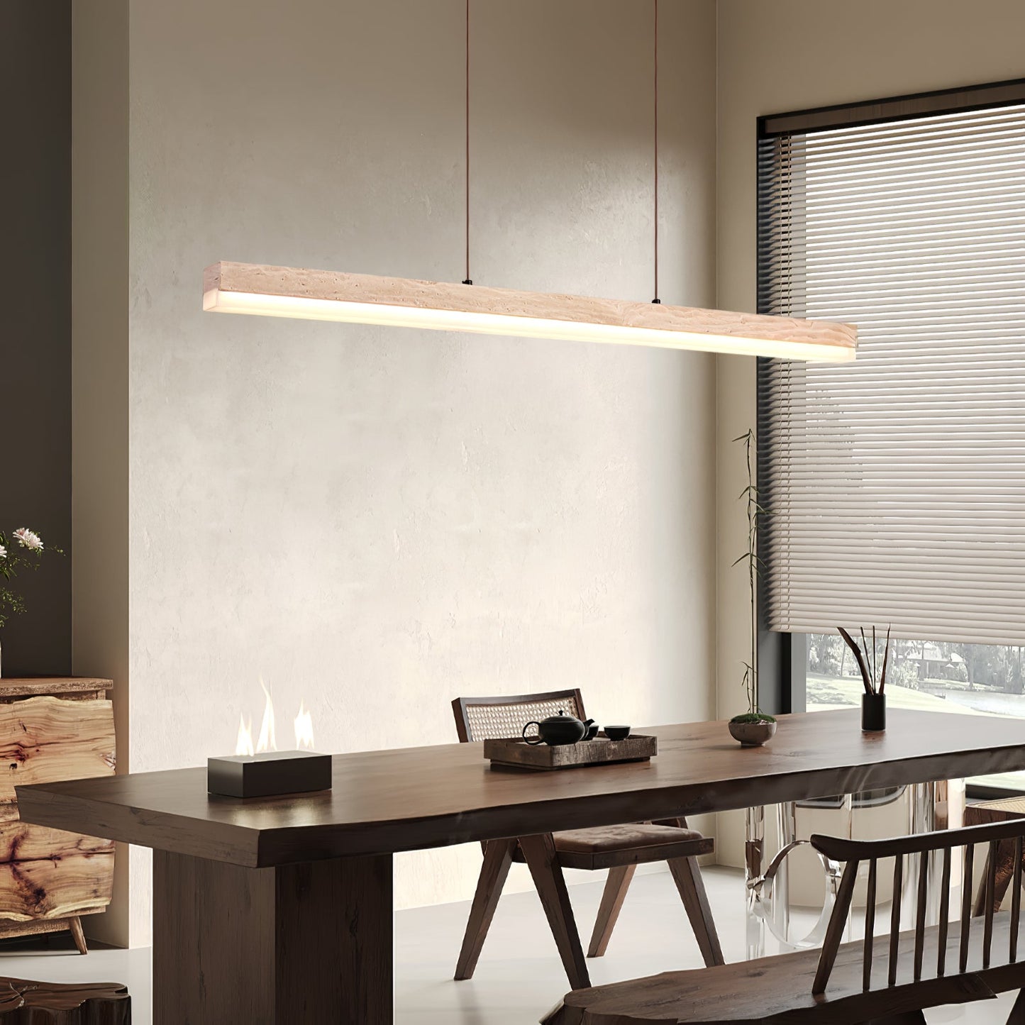 Bronte - Linear Travertine Stone Pendant Light