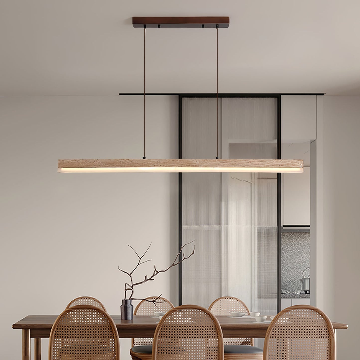 Bronte - Linear Travertine Stone Pendant Light
