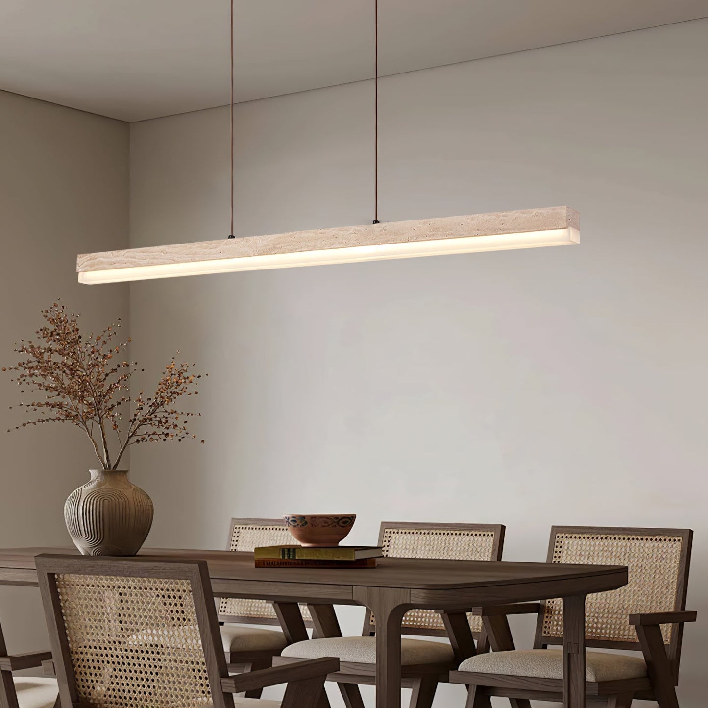 Bronte - Linear Travertine Stone Pendant Light