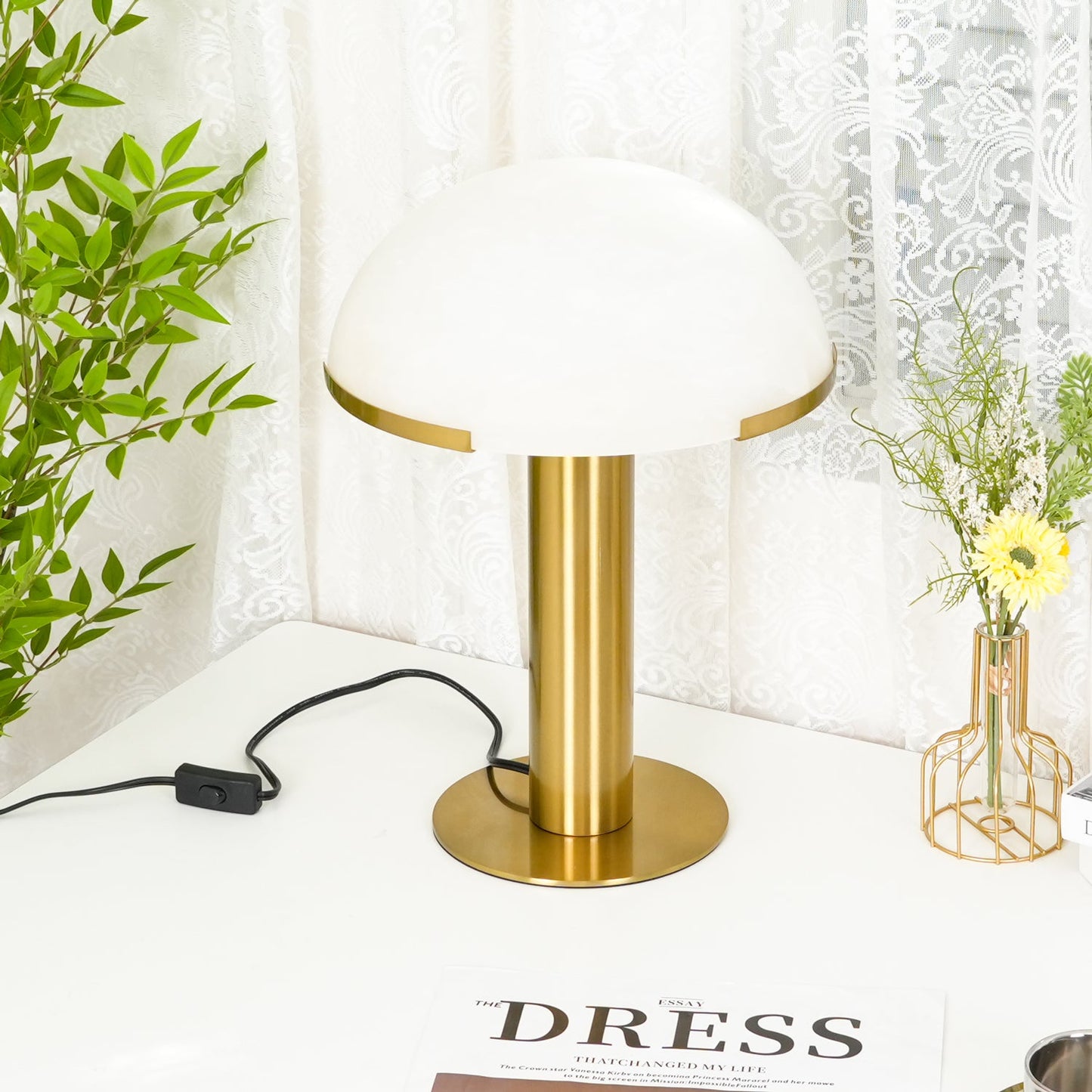 Elowen - Brass Alabaster Table Lamp