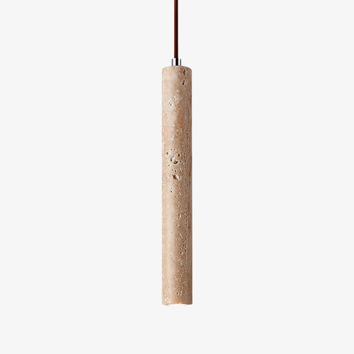 Novira - Cylinder Travertine Stone Pendant Light