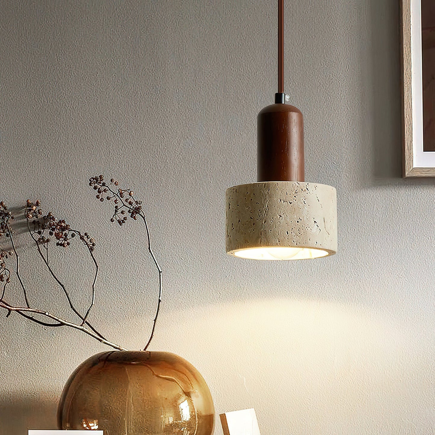 Atlas - Travertine Stone Pendant Light