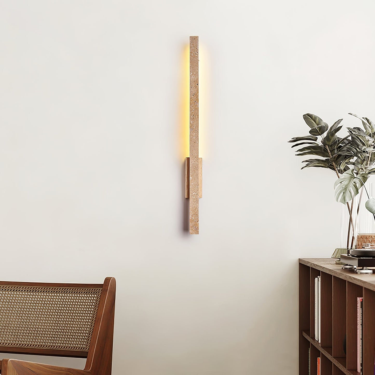 Elyssar - Linear Travertine Stone Wall Light