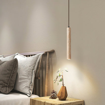 Novira - Cylinder Travertine Stone Pendant Light