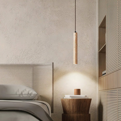 Novira - Cylinder Travertine Stone Pendant Light