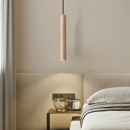 Novira - Cylinder Travertine Stone Pendant Light