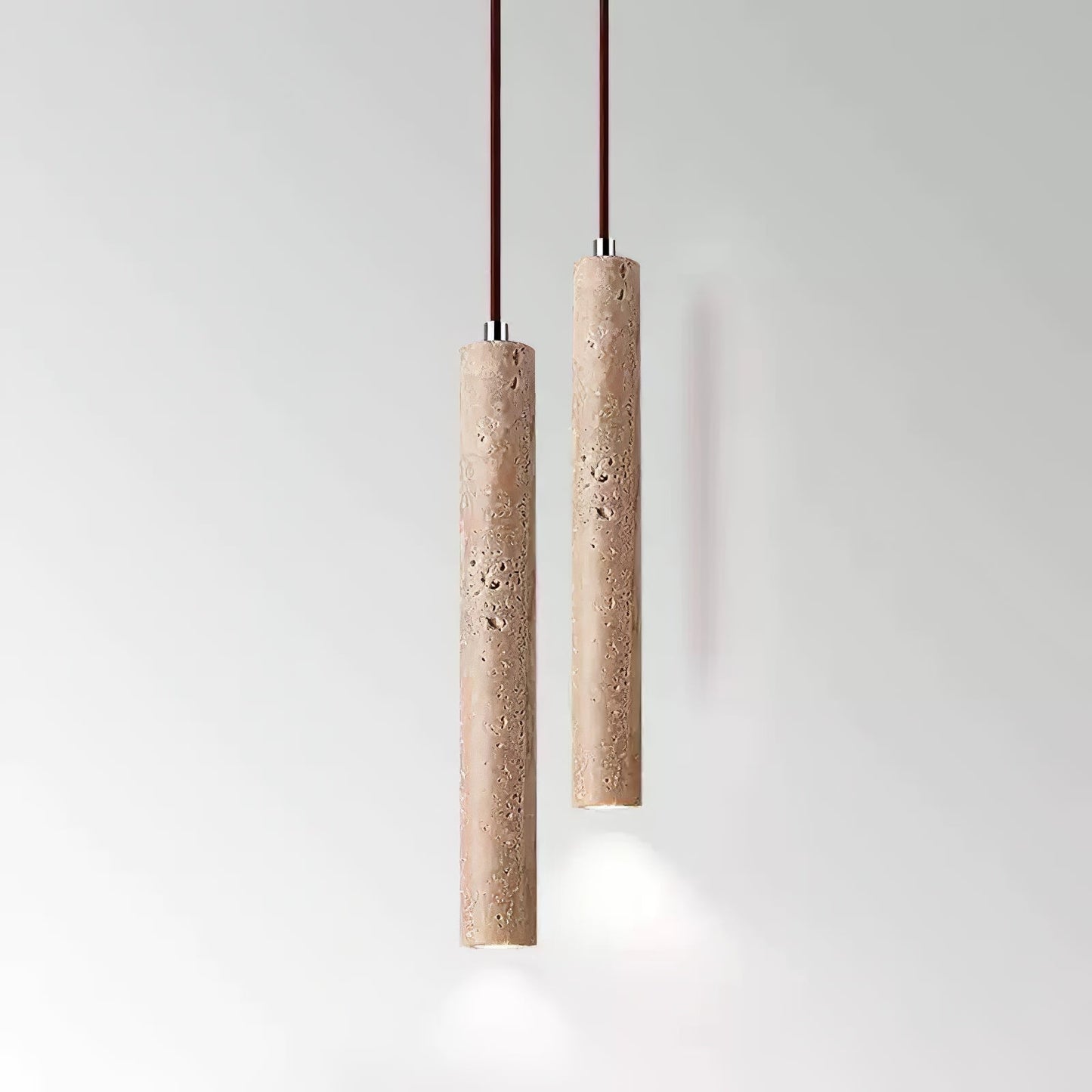 Novira - Cylinder Travertine Stone Pendant Light