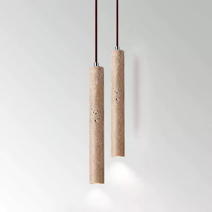 Novira - Cylinder Travertine Stone Pendant Light