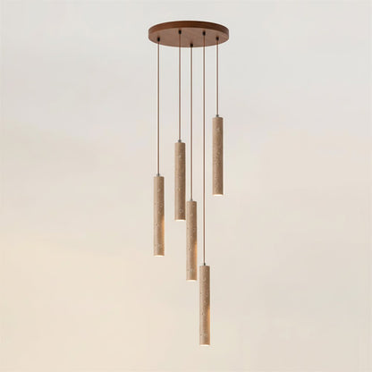 Novira - Cylinder Travertine Stone Pendant Light