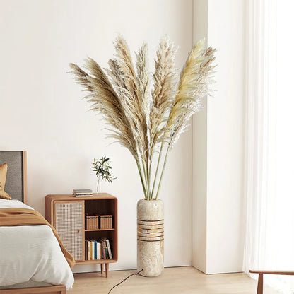 Travano – Travertine Stone Floor Lamp